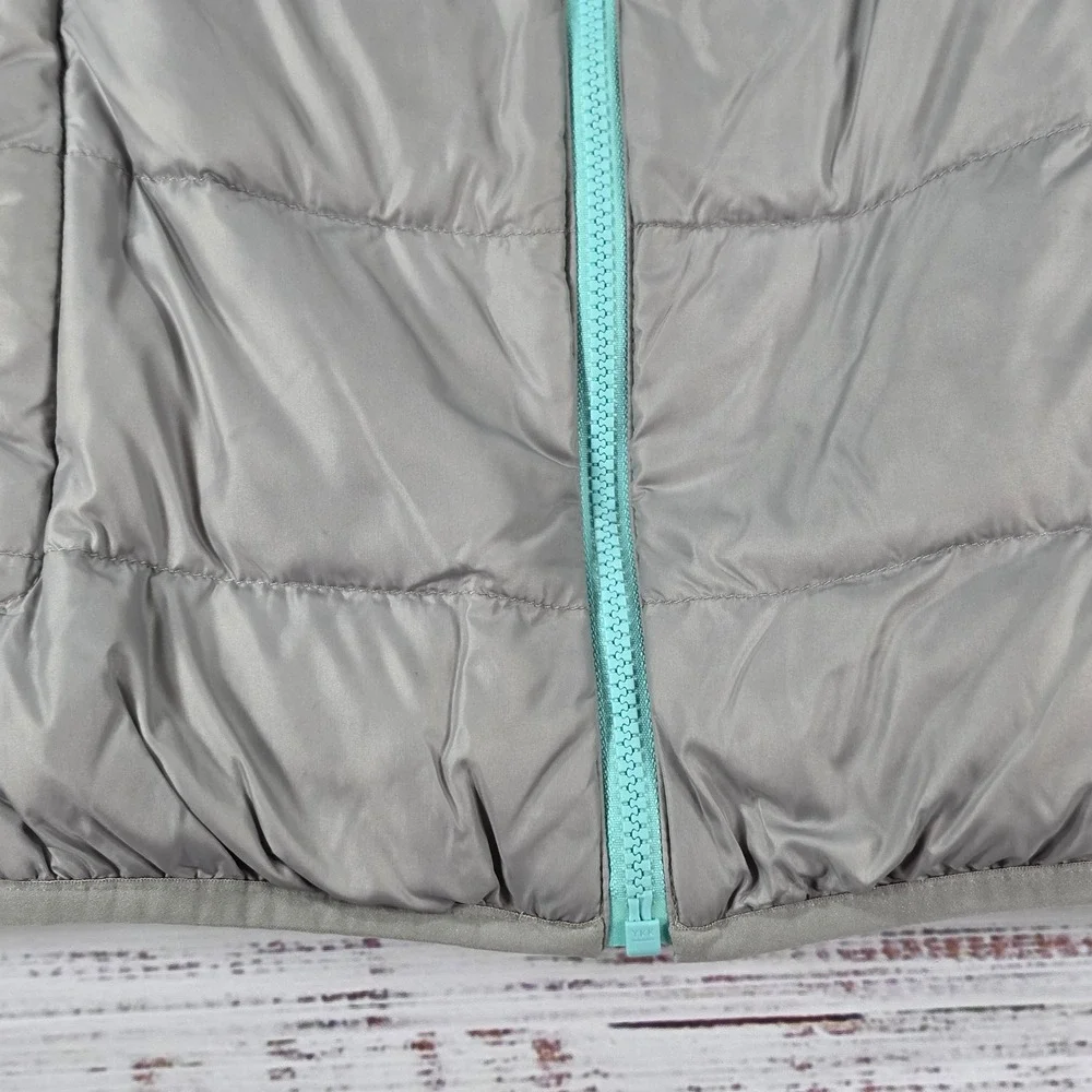 The North Face Silver Gray Down Jacket Girls XL 18 Excellent Aconcagua Puffer